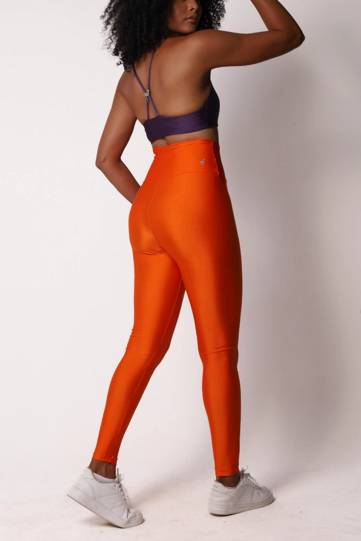 Soft Sculpt Legging - Tangerine Neon | Glossy