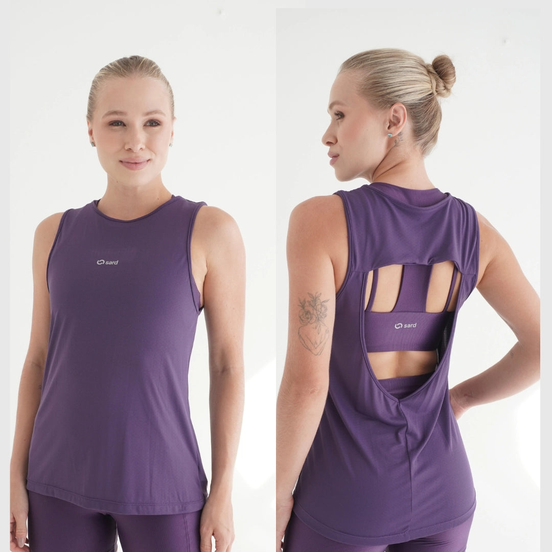 Sard Motion Tank – Open Back in Amethyst | Sard Collection