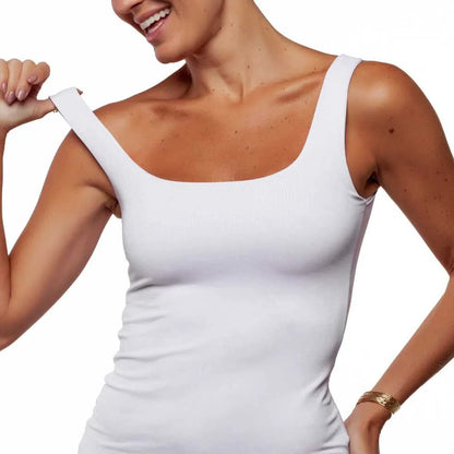Seamless Tank - White | Glossy