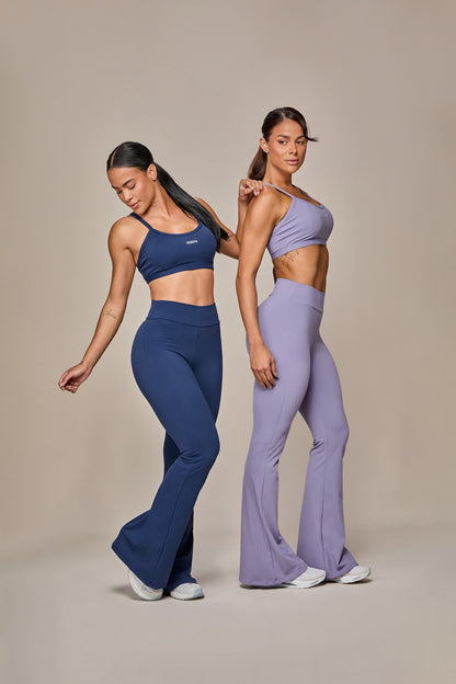 Via Mafia Velvet Set — Navy and Lilac, both colors together
