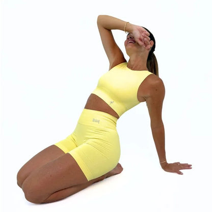 Seamless Athleisure Top in Yellow | Glossy