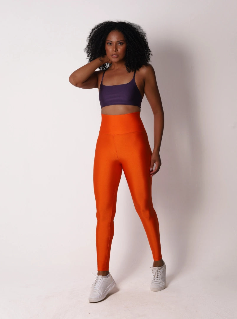 Soft Sculpt Legging - Tangerine Neon | Glossy