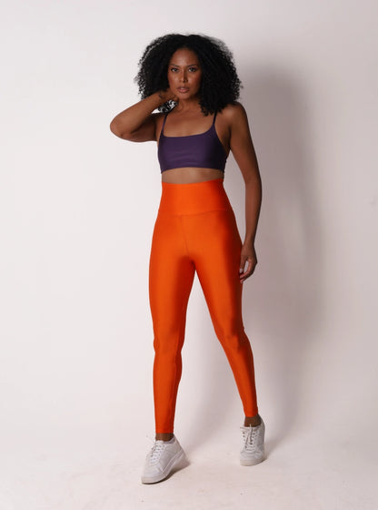 Soft Sculpt Legging - Tangerine Neon | Glossy