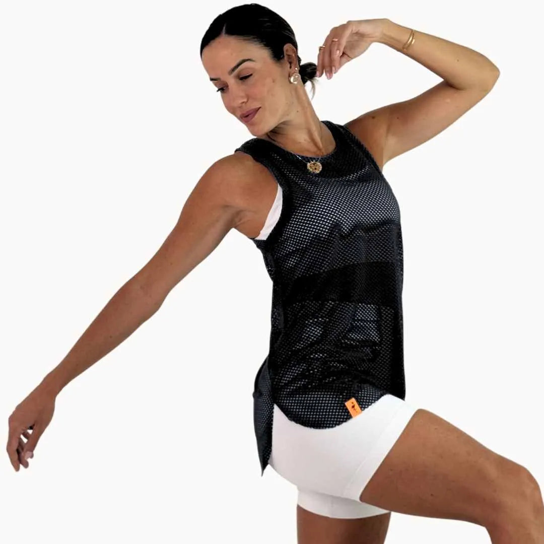 Glossy black activewear