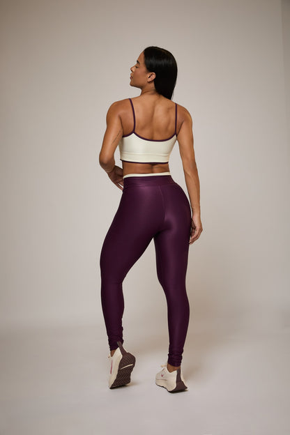 Via Mafia Joy Set — Cream & Wine two-tone bra & leggings