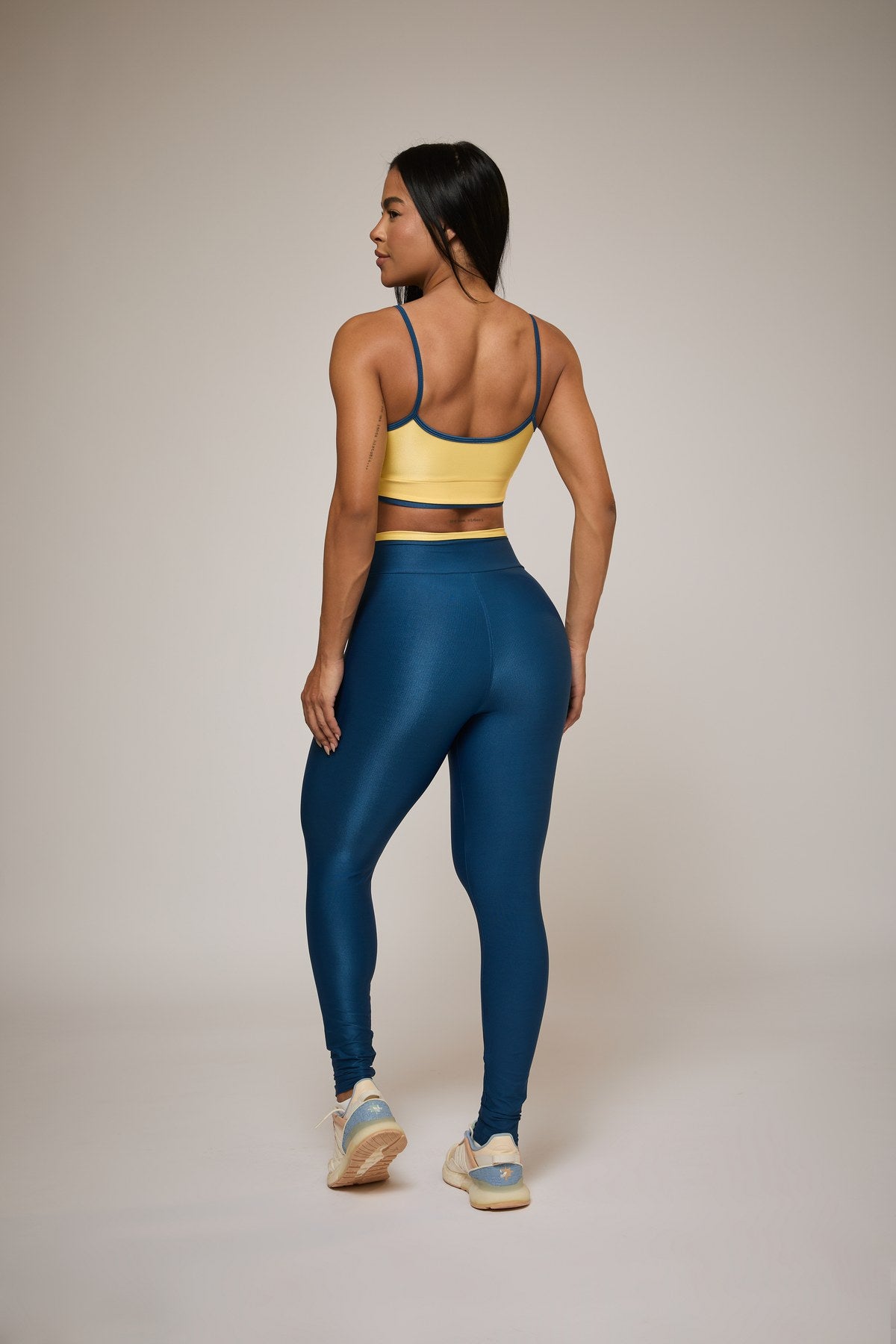 Via Mafia Joy Set — Yellow & Blue two-tone bra & leggings
