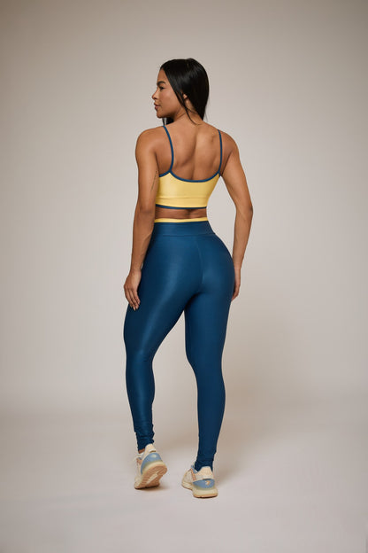 Via Mafia Joy Set — Yellow & Blue two-tone bra & leggings