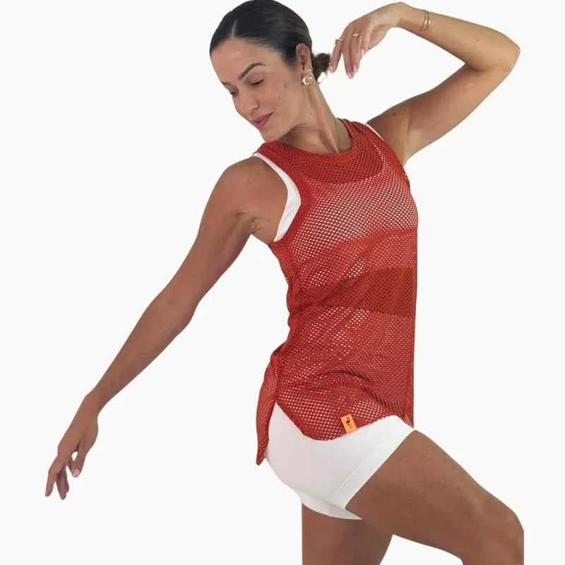 Mesh Tank Top - Liquor | Glossy