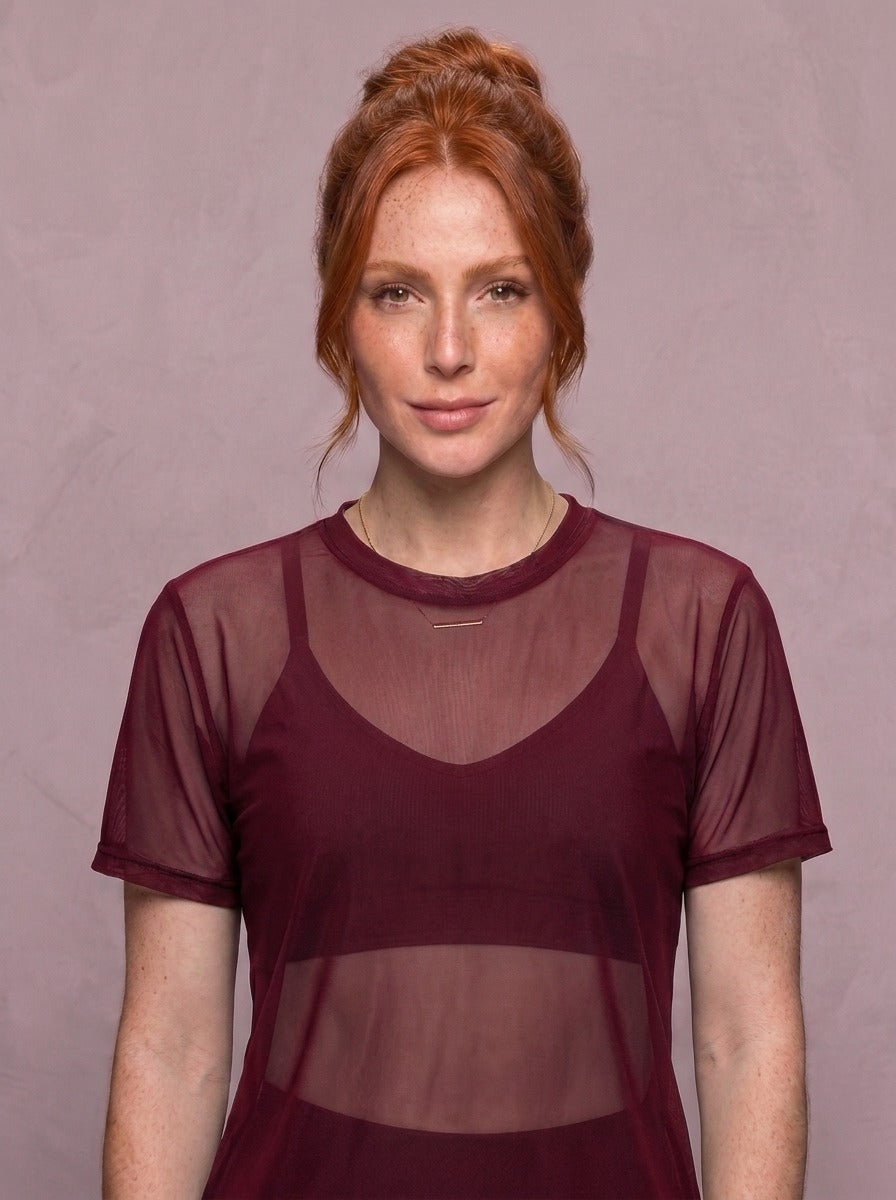 Tulle Mesh Top - Feather