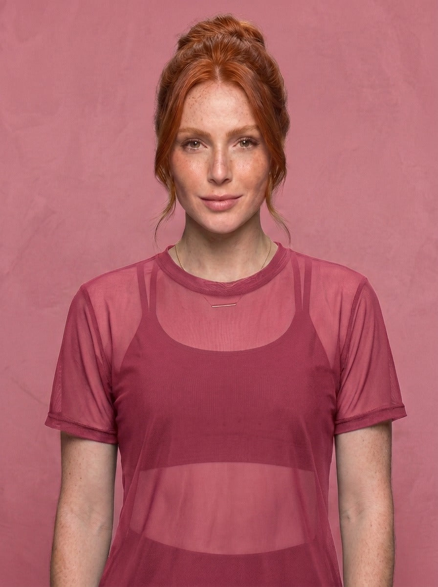 Tulle Mesh Top - Feather