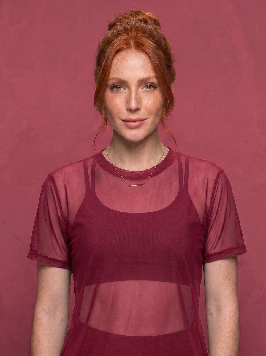 Tulle Mesh Top - Feather