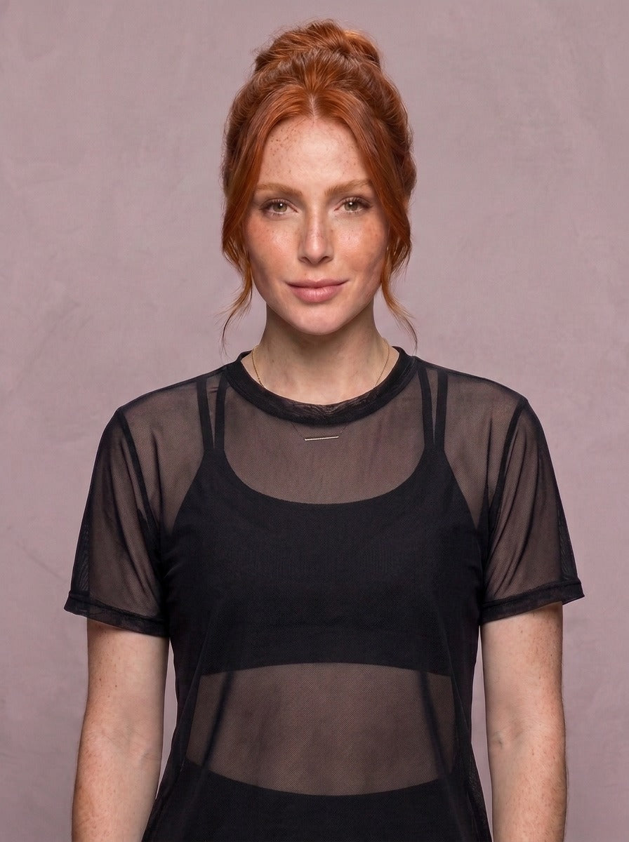Tulle Mesh Top - Feather