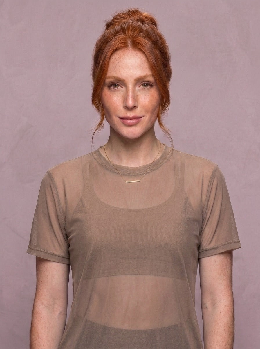 Tulle Mesh Top - Feather