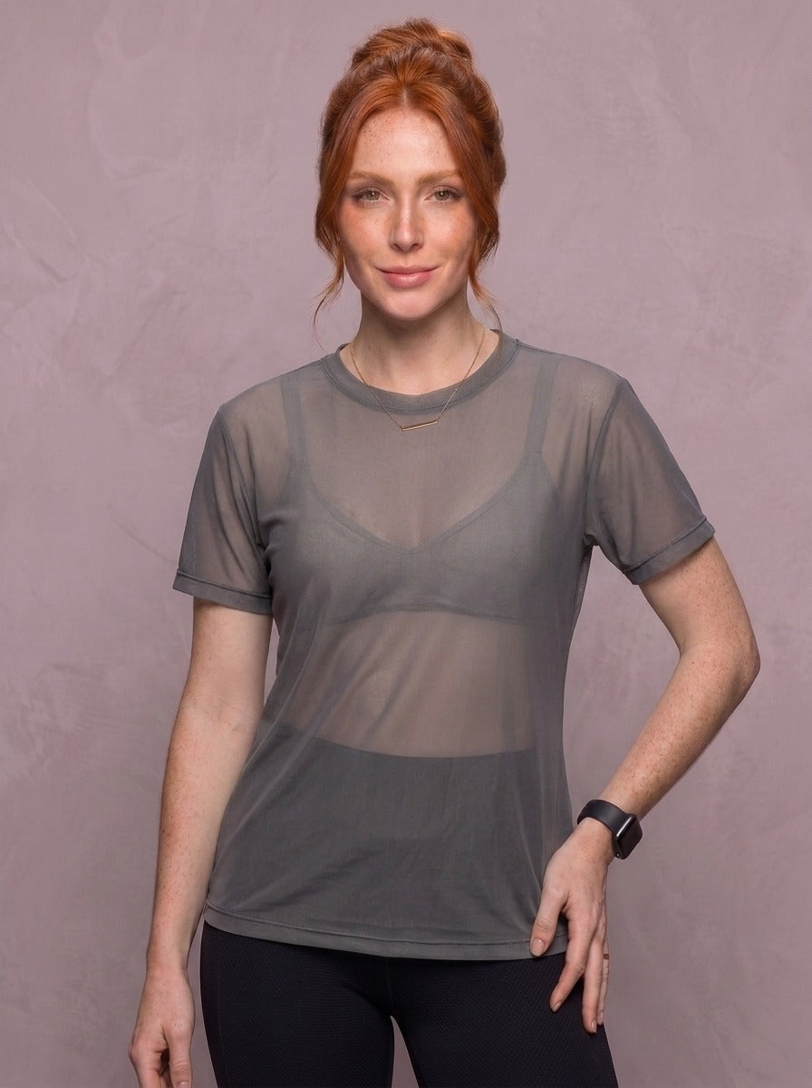 Tulle Mesh Top - Feather