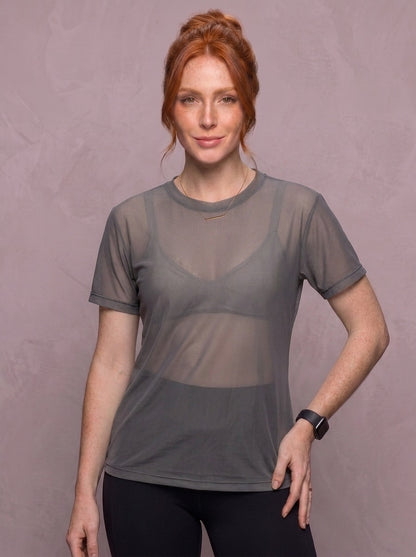 Tulle Mesh Top - Feather