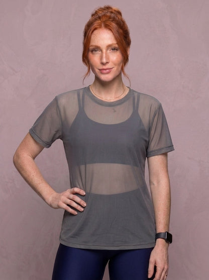 Tulle Mesh Top - Feather