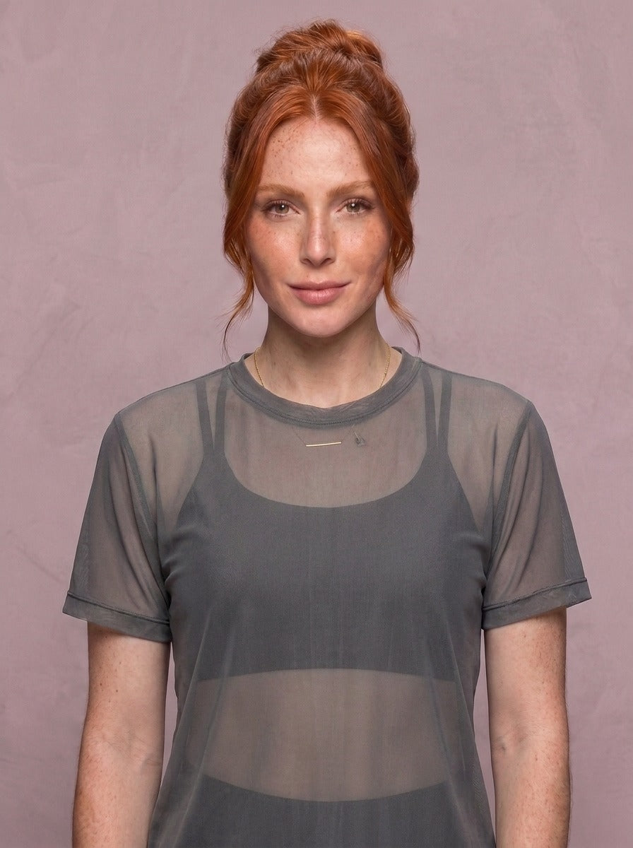 Tulle Mesh Top - Feather