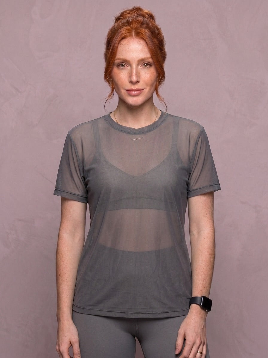 Tulle Mesh Top - Feather