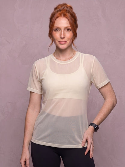 Tulle Mesh Top - Feather