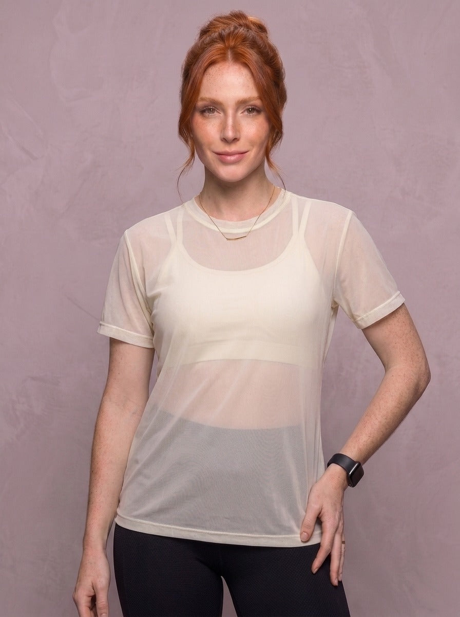 Tulle Mesh Top - Feather