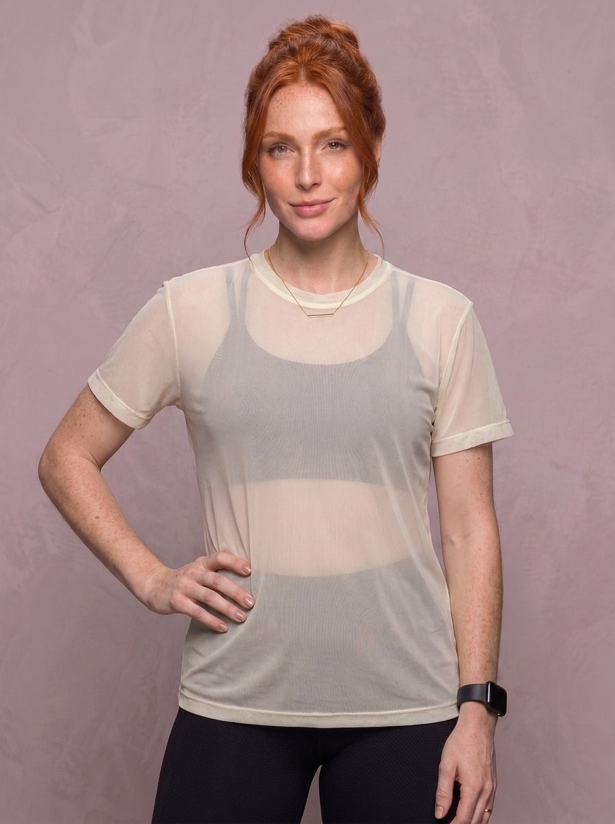 Tulle Mesh Top - Feather