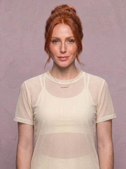 Tulle Mesh Top - Feather